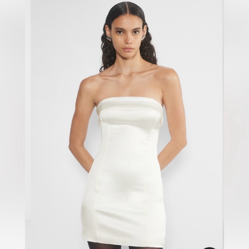 Aritzia Satin Strapless Dress